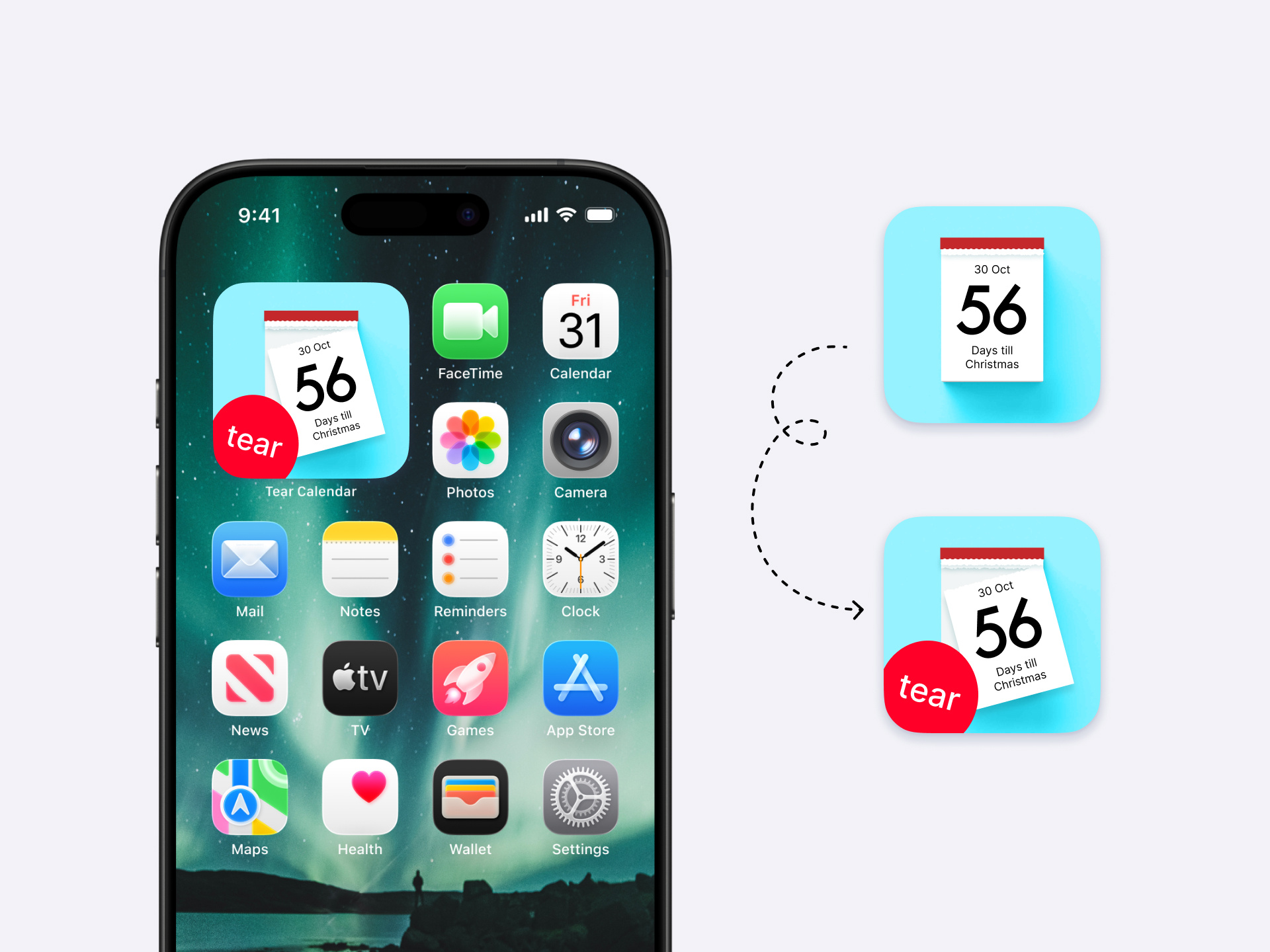 Tear-off Countdown Widget dailyui ios iphone ui ux widget