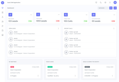 SaaS CRM Dashboard app branding design graphic design illustration logo typography ui ux vector