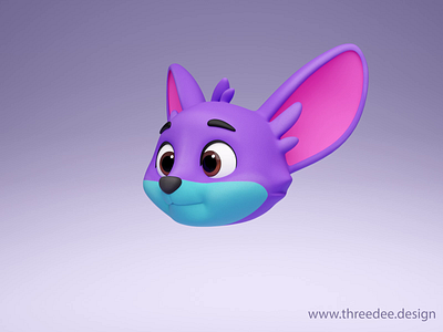3D Fox - animated head 3d 3d animation 3d mascot animation ar blender branding character cute design head illustration illustrations library resources stylized vr