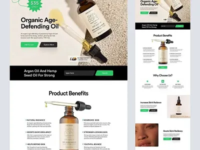 AR-Shakir – Organic Oil Company Website figma landingpage oil organic ui ux webpage website wordpress