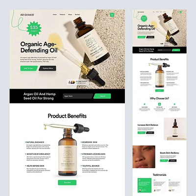 AR-Shakir – Organic Oil Company Website figma landingpage oil organic ui ux webpage website wordpress