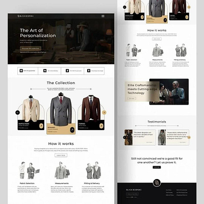 Black Bespoke – Premium Clothing Brand Website bespoke landingpage ui ux webpage website wordpress