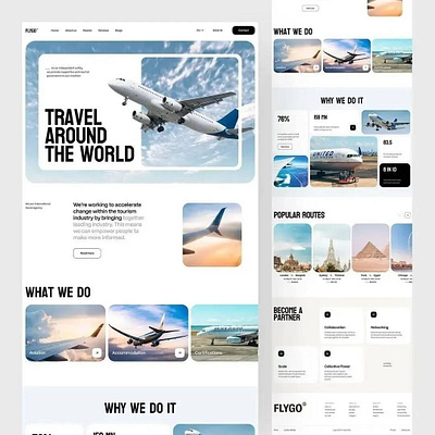Flygo – Airline Website Design Concept flygo graphic design landingpage ui ux webpage website wordpress