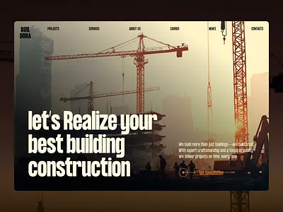 Construction website | hero architecture design building company construction company construction ui construction website contractor site eal estate website hero section homepage design juice lab landing page modern design real estate website realestate ui design ux design web design web hero