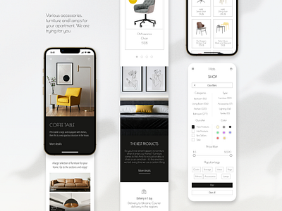 Web site for a furniture store branding design mobile app ui ux