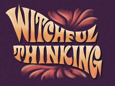 Witchful Thinking creative lettering halloween handdrawn illustration lettering process video procreate lettering typography vintage design word pun
