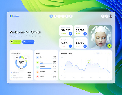 FinTech Dashboard — Personal Finance & Savings App ai aiapp aidesign aifintech cleanui dashboarddesign datavizualization designsystem financeapp financedashboard fintech interfacedesign investmentui lightthemeui minimaldesign personalfinance productdesign savingsapp uidesign uxdesign