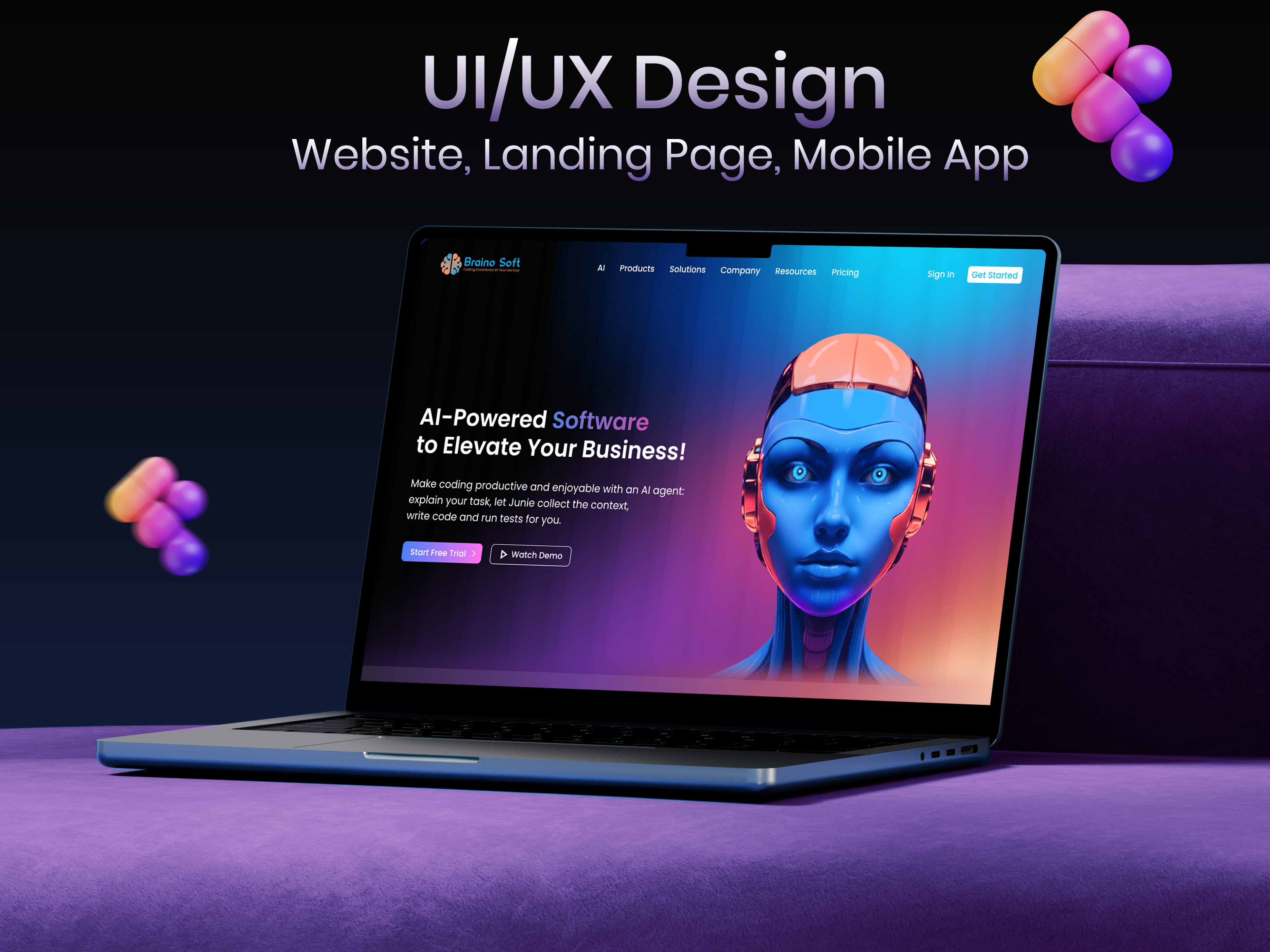 Example of Website, Landing Page UI Design Redesign