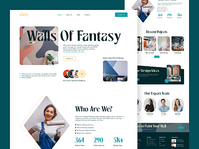 Wall Painter Website Design home page landing page minimal painter painting services ui ui design ideas ui trends uiux designer user experience design user interface design ux wall art wall painter company wall painting wall painting website design web designer web ui template website design