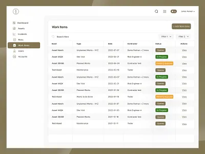 VRP — Operations Dashboard crm dashboard management simpledash tables ui webdesign
