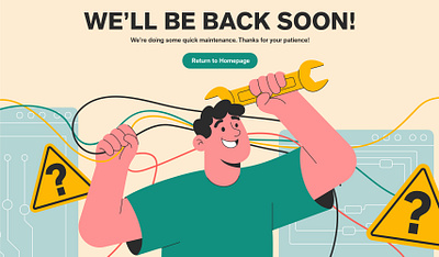 404 / Maintenance Vector Illustration for Websites 404 illustration character illustration custom illustration error page flat design illustration landing page maintenance page tech illustration vector illustration website illustration