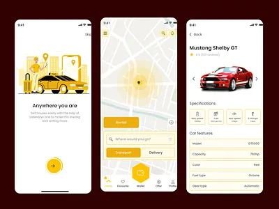 DriveEase – Smart Car Rental & Ride Booking App appconcept appinspiration autoapp cardetailspage carrentalapp carsharing cleanui deliveryapp dribbbleshot mapinterface mobileappdesign mobileux modernui rentalappdesign transportapp userexperience uxuidesign vehicleapp yellowtheme