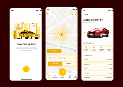 DriveEase – Smart Car Rental & Ride Booking App appconcept appinspiration autoapp cardetailspage carrentalapp carsharing cleanui deliveryapp dribbbleshot mapinterface mobileappdesign mobileux modernui rentalappdesign transportapp userexperience uxuidesign vehicleapp yellowtheme