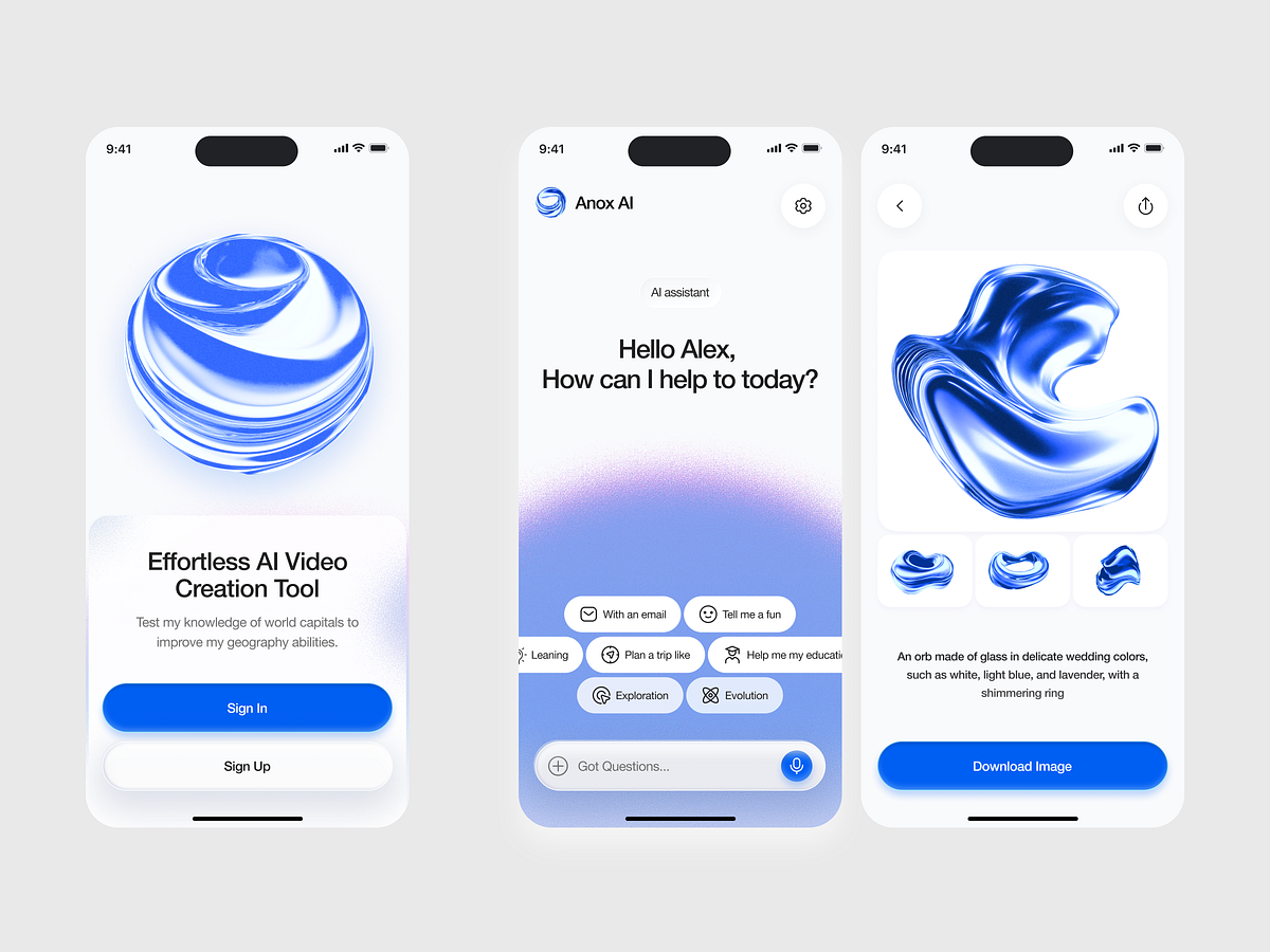 Anox AI - Creative Assistant Mobile App Design Image 5