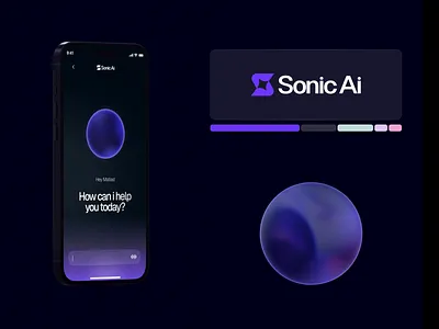 Sonic Ai - Brand + UI branding figma ia logo motion graphics ui