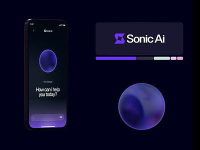 Sonic Ai - Brand + UI branding figma ia logo motion graphics ui