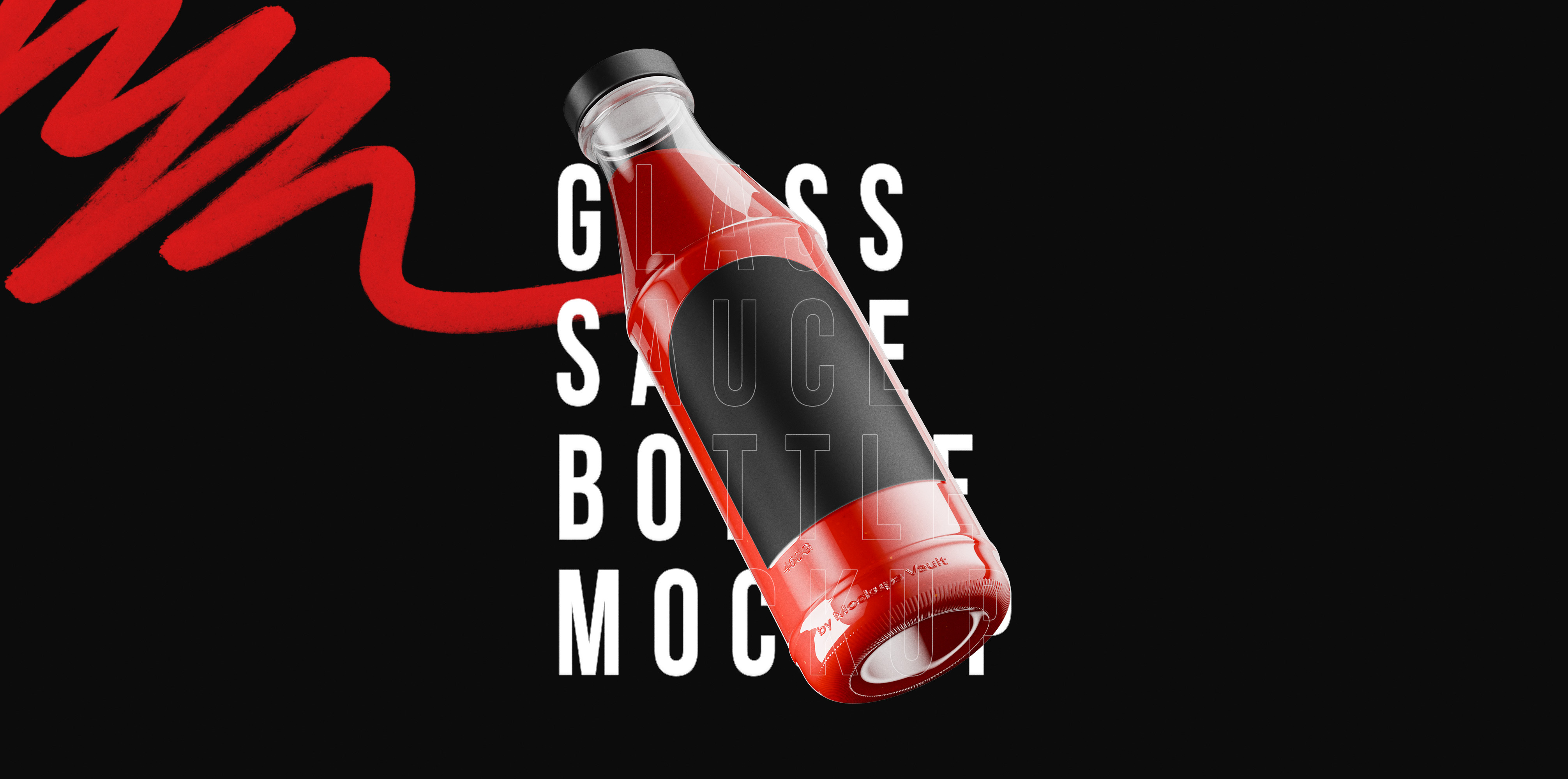 Free Glass Sauce Bottle Mockup bashir mohammed bottle packaging branding showcase condiment bottle editable psd food branding glass bottle mockup ketchup mockup label design mockup mockups vault packaging mockup product presentation realistic mockup sauce bottle psd transparent background