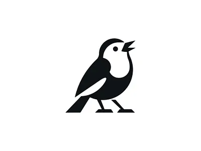 cute bird logo bird bird singing logo birds branding cute minimalist modern negative space negativespace robin timeless