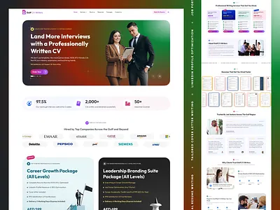 Gulf CV Writers Landing Page design homepage ui design ui inspiration uiux uiux design