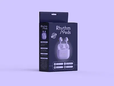 Headphone Pod Box Label Design box design expert box desinger brand identity deisgn headphone box design headphone branding headphone label design headphone pod design label deisgner label design label designing package packaging packaging design pod branding product branding product label design product packaging rhythm pod box packaging