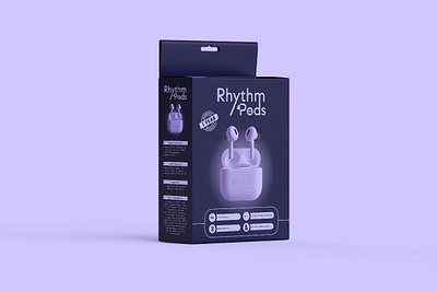 Headphone Pod Box Label Design box design expert box desinger brand identity deisgn headphone box design headphone branding headphone label design headphone pod design label deisgner label design label designing package packaging packaging design pod branding product branding product label design product packaging rhythm pod box packaging