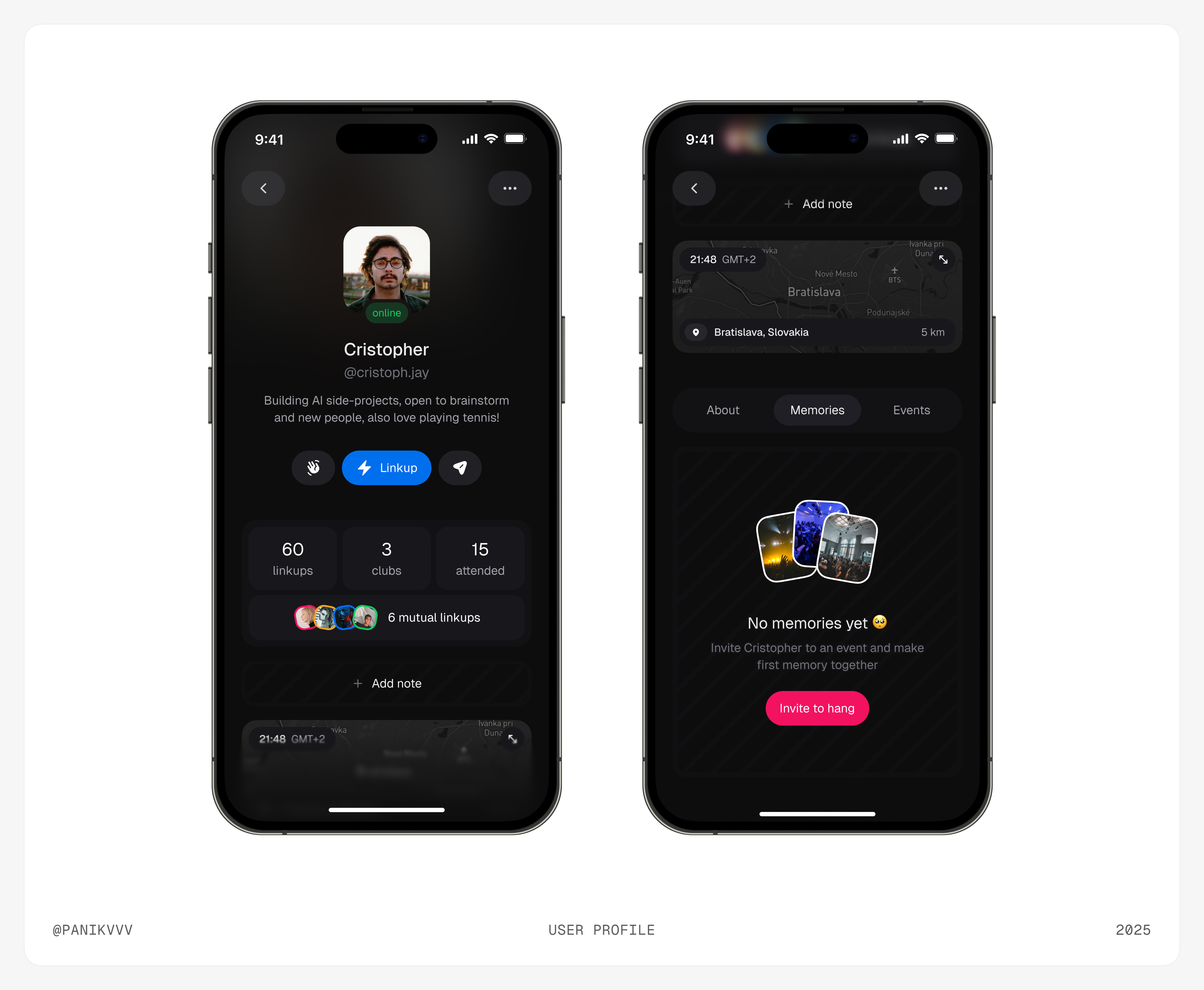 User profile 🍂 app design event app event design event ui ios ios app ios design mobile app ui
