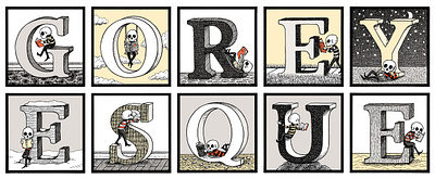 Goreyesque art artist artwork creepy drawing halloween hand drawn illustration ink scary skull