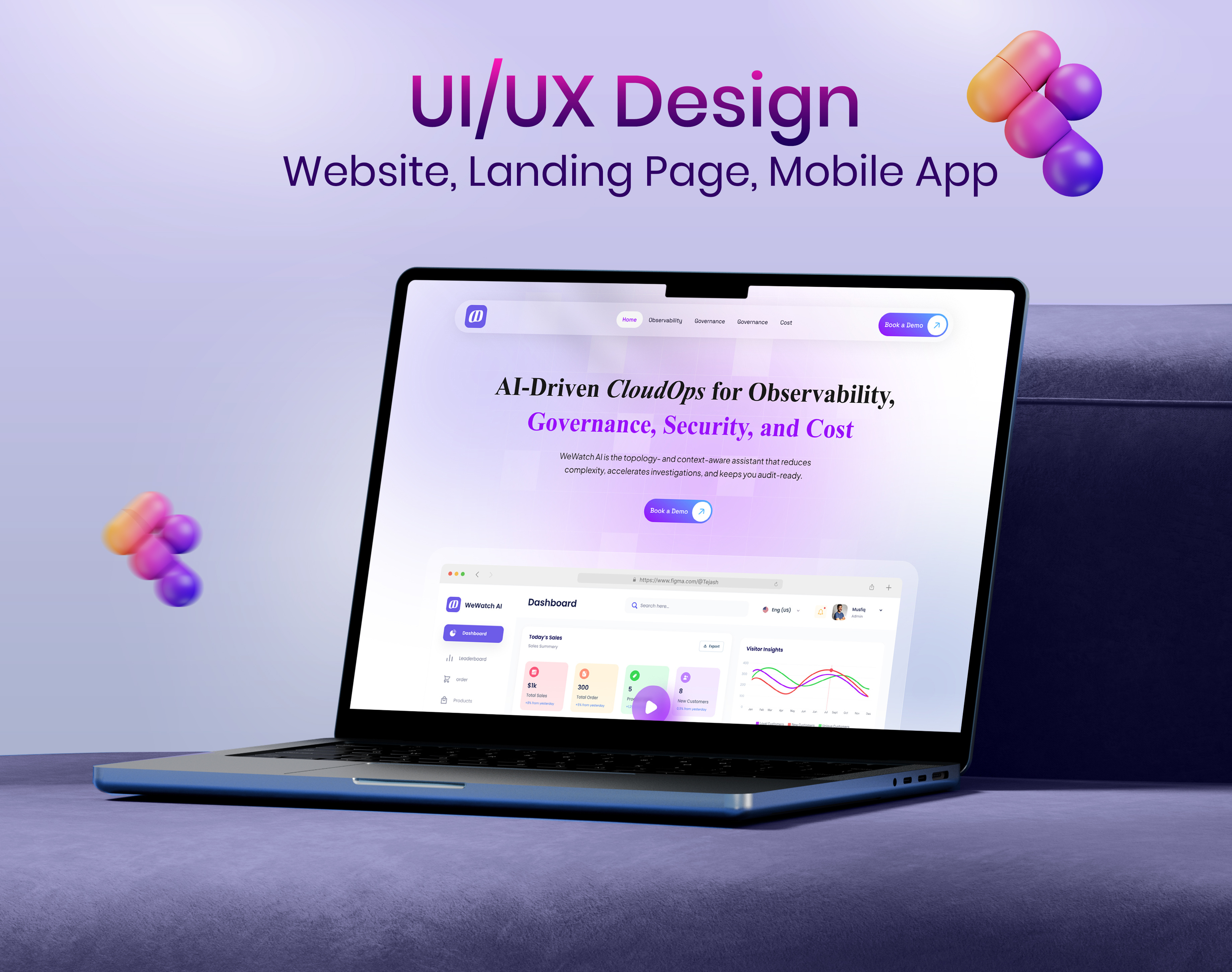 Example of Saas Website, Landing Page UI/UX Design