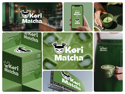 Kōri Matcha - Logo & Branding brand brand identity branding character emblem character logo coffee brand coffee shop emblem green label logo logotype marketing matcha matcha brand packaging design startup brand vector logo visual identity