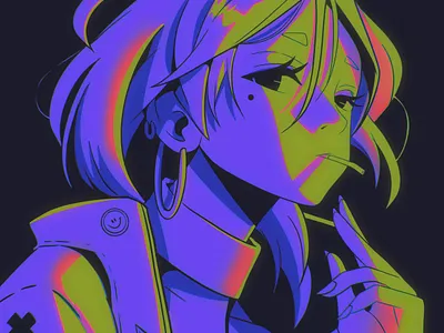 Lights abstract anime illustration ipad pro poster texture