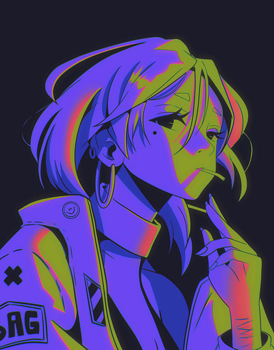 Lights abstract anime illustration ipad pro poster texture