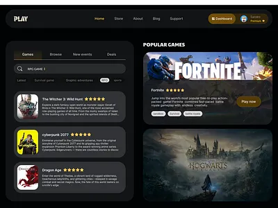Game Store Concept appdesign cleanui dark darkmode design designinspiration dribbble gradientdesign illustration minimaldesign mobileapp mode ui