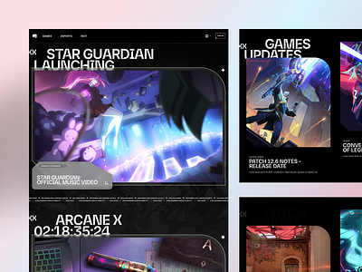 Riot Games - Homepage Concept Design Direction 1.4 art direction branding clean design gaming graphic design layout league of legends minimal product riot games type typography ui uiux ux valorant visual design web design