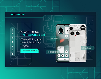 Nothing Phone (3) — Website Redesign above fold branding clean ui design futuristic hero section illustration landing page mobile modern naim has new website phone ui ux website design