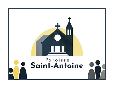 Paroisse Saint-Antoine branding church design flat design graphic design logo vector église