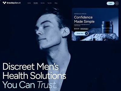 Men Health Solution Web Shop design development discreet food health health care landing page lifestyle men pills shopify supplement vitamin web design website redesign