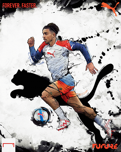 Jack Grealish PUMA Future illustration advertising akyanyme dibujo digitalart fifa foreverfaster futbol future goal goalenespanol ilustracion jackgrealish mancity media mexico noai painting puma soccer social