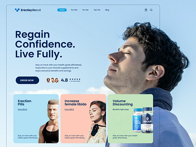 Men's Health Website Design in Ecommerce bright ecommerce europe food health healthcare home page design landing page landing page design men netherlands shilajit shopify supplement vitamin web design web shop design wellness