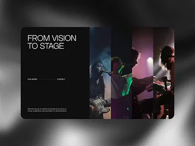 Hero section exploration for Boutique Music Publishing Website art direction music ui ux web design