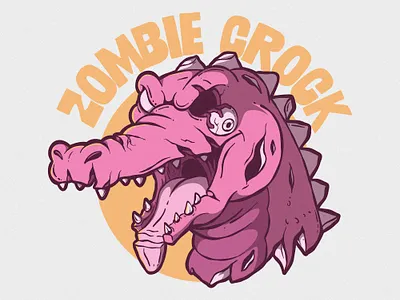Zombie Crock! branding character graphic illustration logo mascot monster party shirt sports team vector zombie