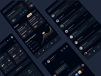 Mobile task management animation app application dark dark ui data designe iphone listing management mobile mobile app motion project management property realestate task team todo todo list