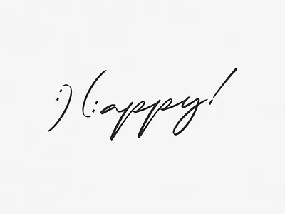 Happy! | Typographical Poster emotion font graphics happy poster sans serif simple smile text typography
