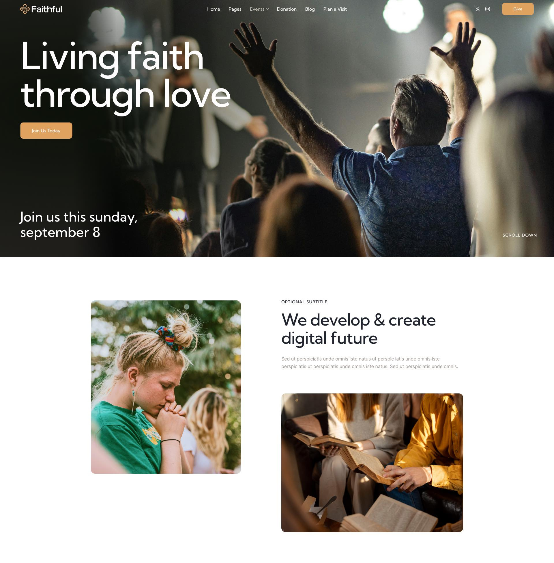 Faithful - Church & Religion Non-profit WordPress Theme blog design illustration ui web design webdesign wordpress wordpress design wordpress theme wordpress themes