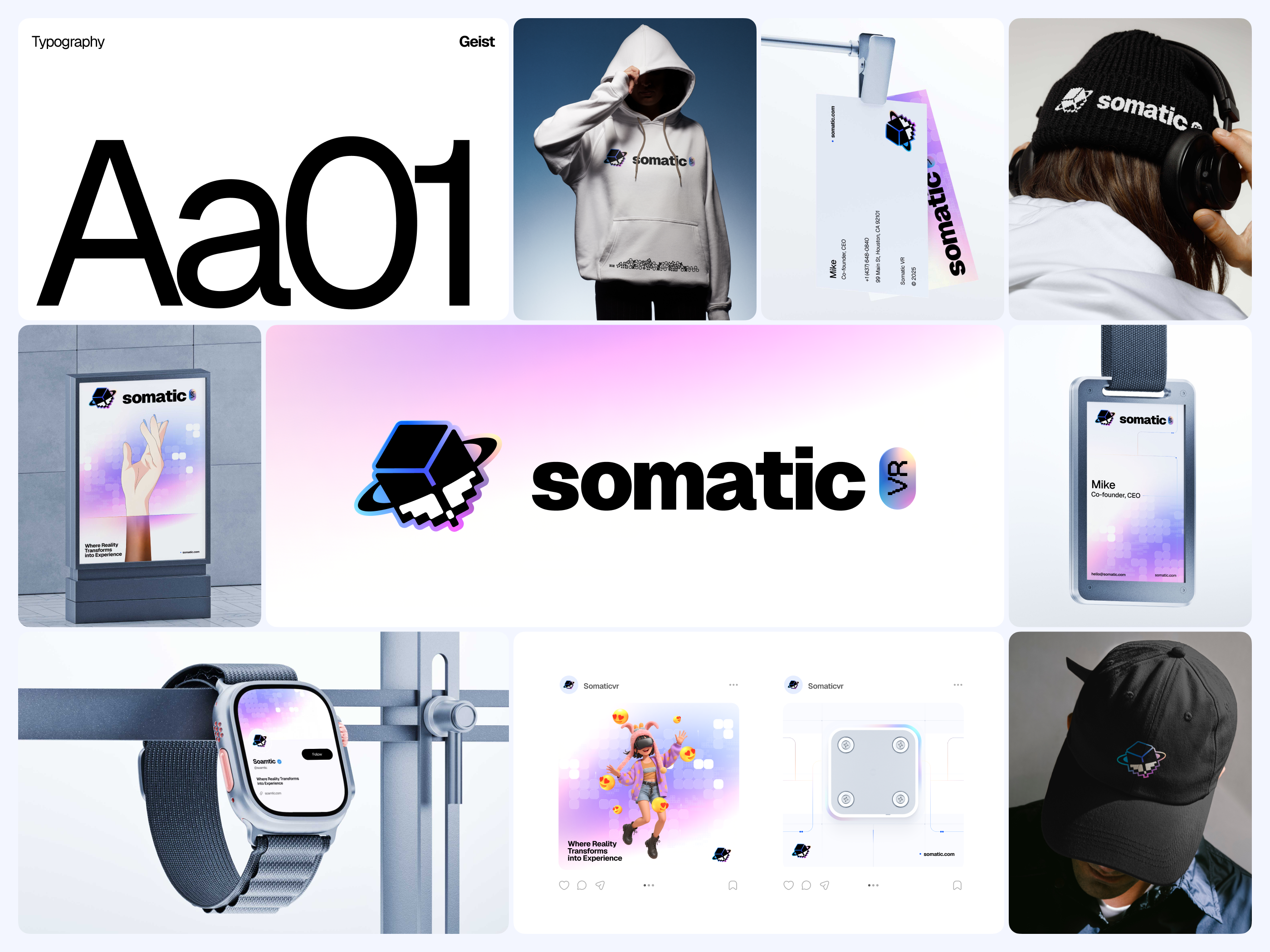 Somatic Brand Design 3d blender branddesign branding color corporate figma graphic design illustration light logo metaquest minimal social somatic tracker vr virtual reality vr wireless