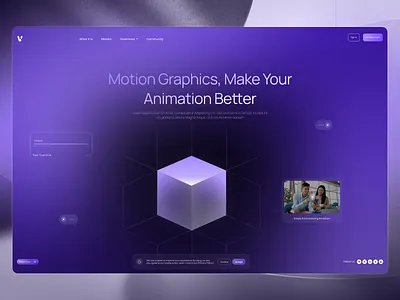 Motion Graphics - Landing Page Design 3d animation dark design figma gradient graphics hero landing modern motion page power powerful professional section ui ux web website
