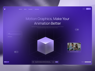 Motion Graphics - Landing Page Design 3d animation dark design figma gradient graphics hero landing modern motion page power powerful professional section ui ux web website