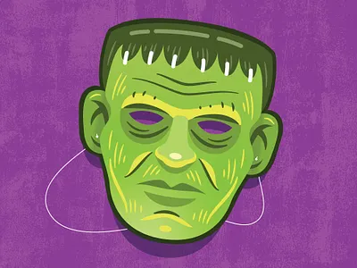 Frankenstein Mask book costume digital frankenstein halloween illustration mask movie scary vector weekly warmup