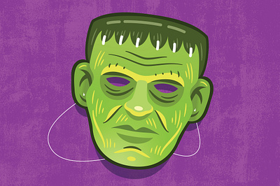 Frankenstein Mask book costume digital frankenstein halloween illustration mask movie scary vector weekly warmup