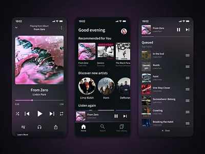 BeatDrop - Music Player App UI Design app design mobile ui