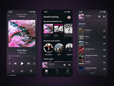 BeatDrop - Music Player App UI Design app design mobile ui